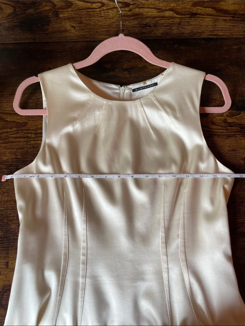 Elie Tahari Ivory Silk Sleeveless Midi Sheath Dress Size 6